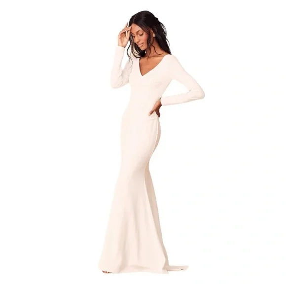 green emerald velvet dress Sofia Long Sleeve Sequin Maxi Dress / White | Meshki main image 0